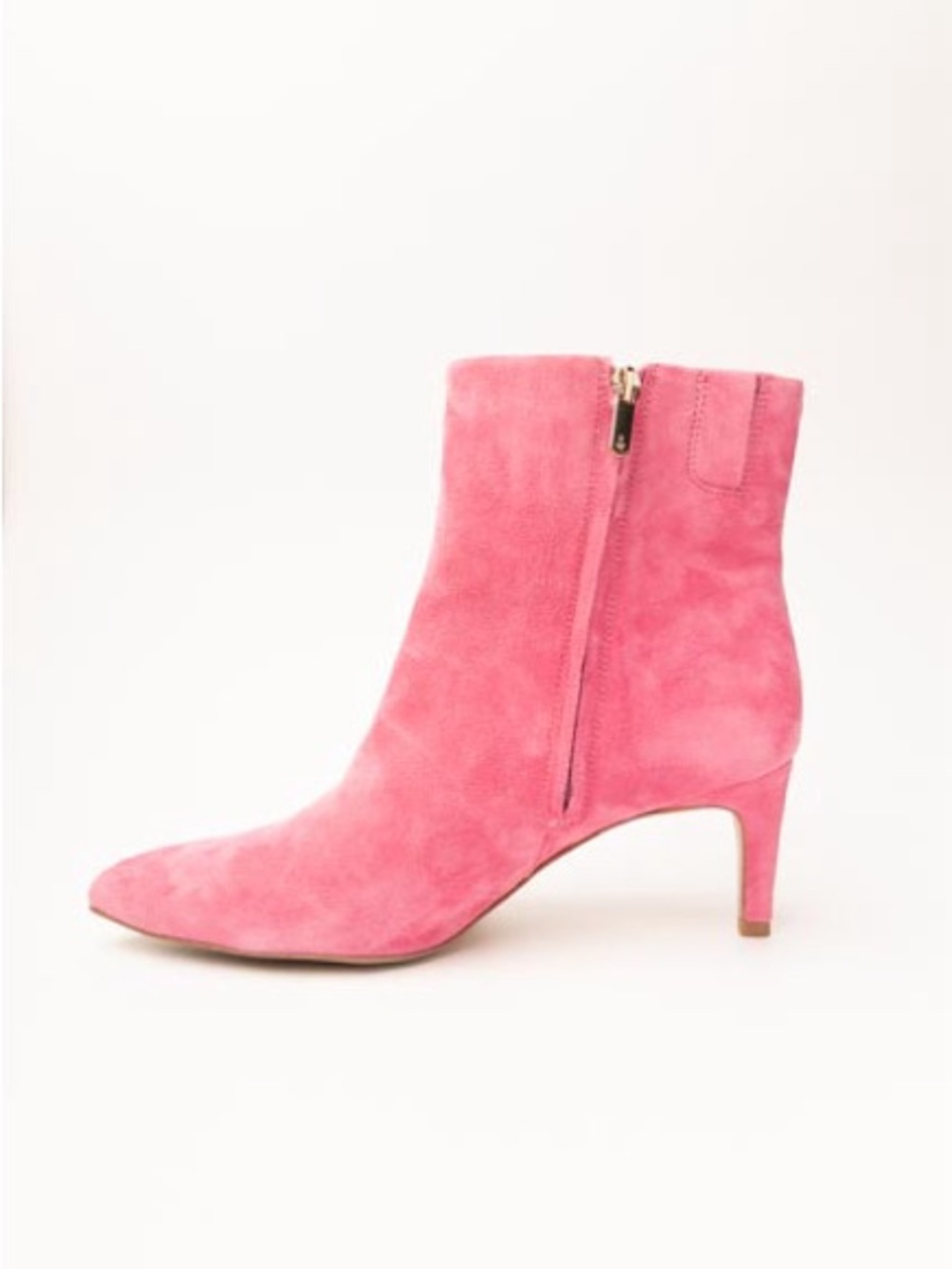 Sam Edelman Pink Suede Pointed Toe Ankle Booties - Picture 3 of 11